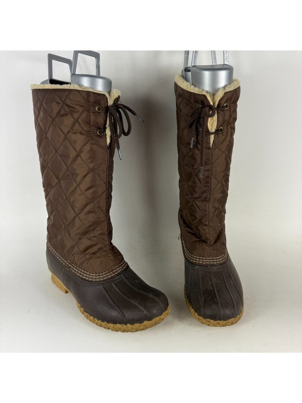 L.L. Bean Bean Boot Winter Boots Women's 8 Brown Quilted Sherpa Lined Duck Shoes
